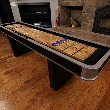 shuffleboard table with electronic scoring