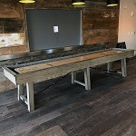 rustic shuffleboard table