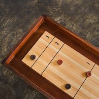 wooden shuffleboard table