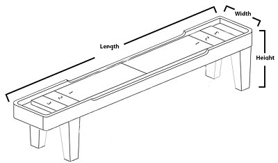 regulation shuffleboard table dimensions